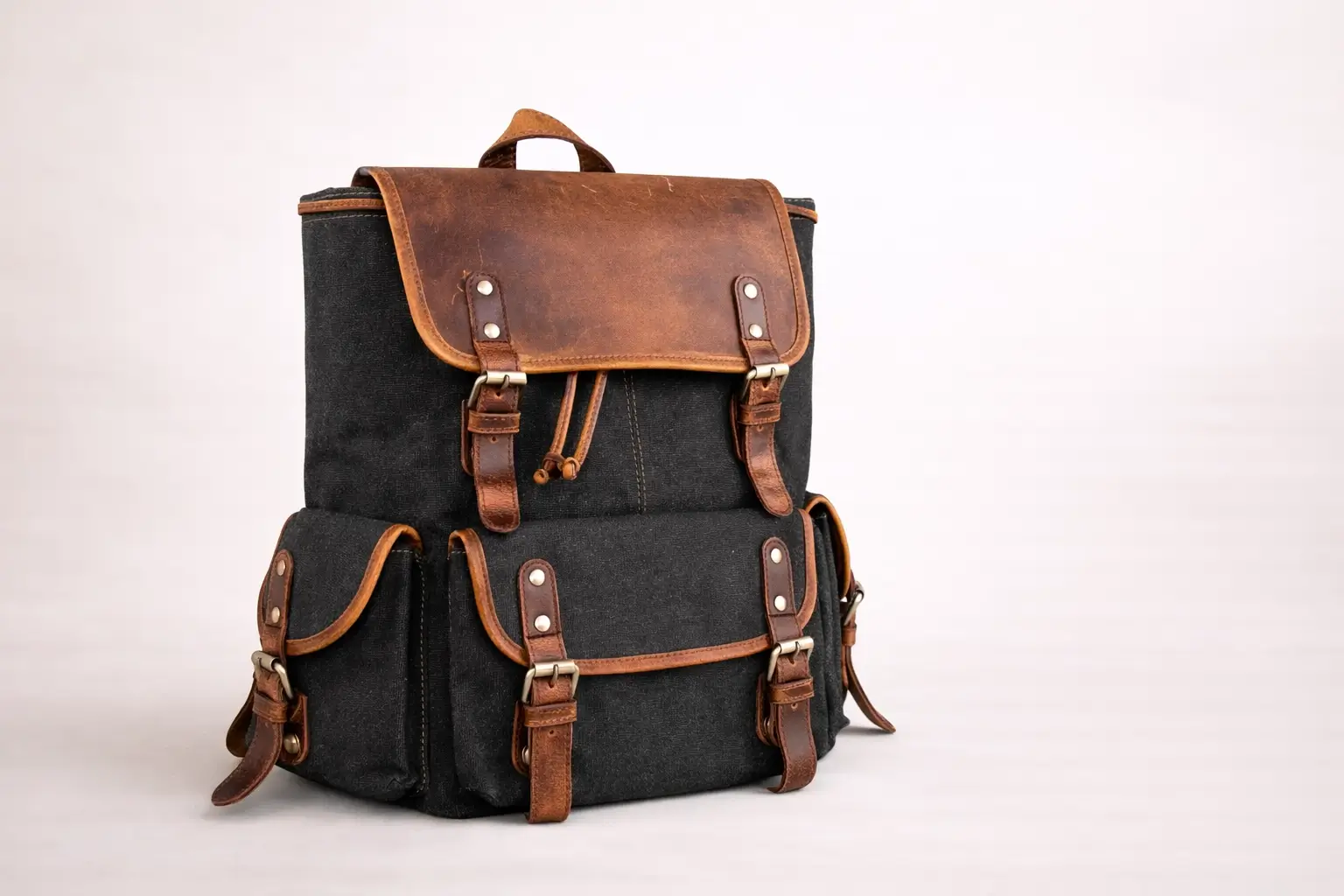 Leather Canvas Bag Category Home